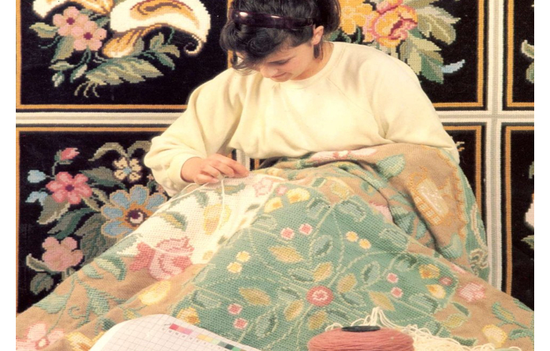 Embroidery needlepoint rug